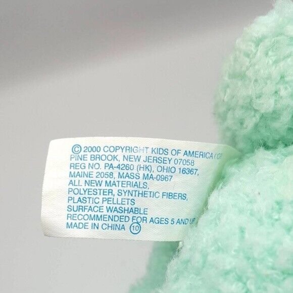 Kids of America Easter Bunny Rabbit Plush Spring Green 13" Long Ears 2000 VTG - Picture 7 of 8